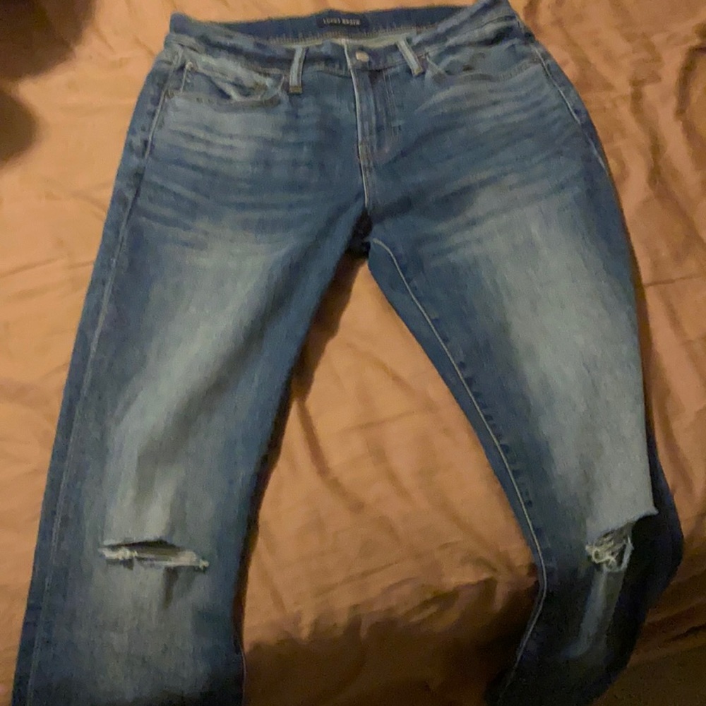 Lucky Brand jeans 31W X 32L, some stretch, distressed knees